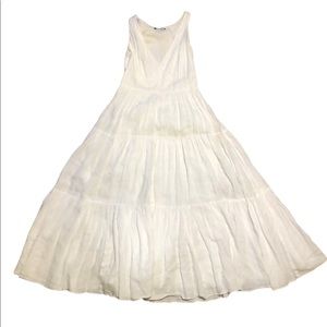 Vintage Lauren Ralf Lauren size 8 white V neck sleeveless white  flare d…